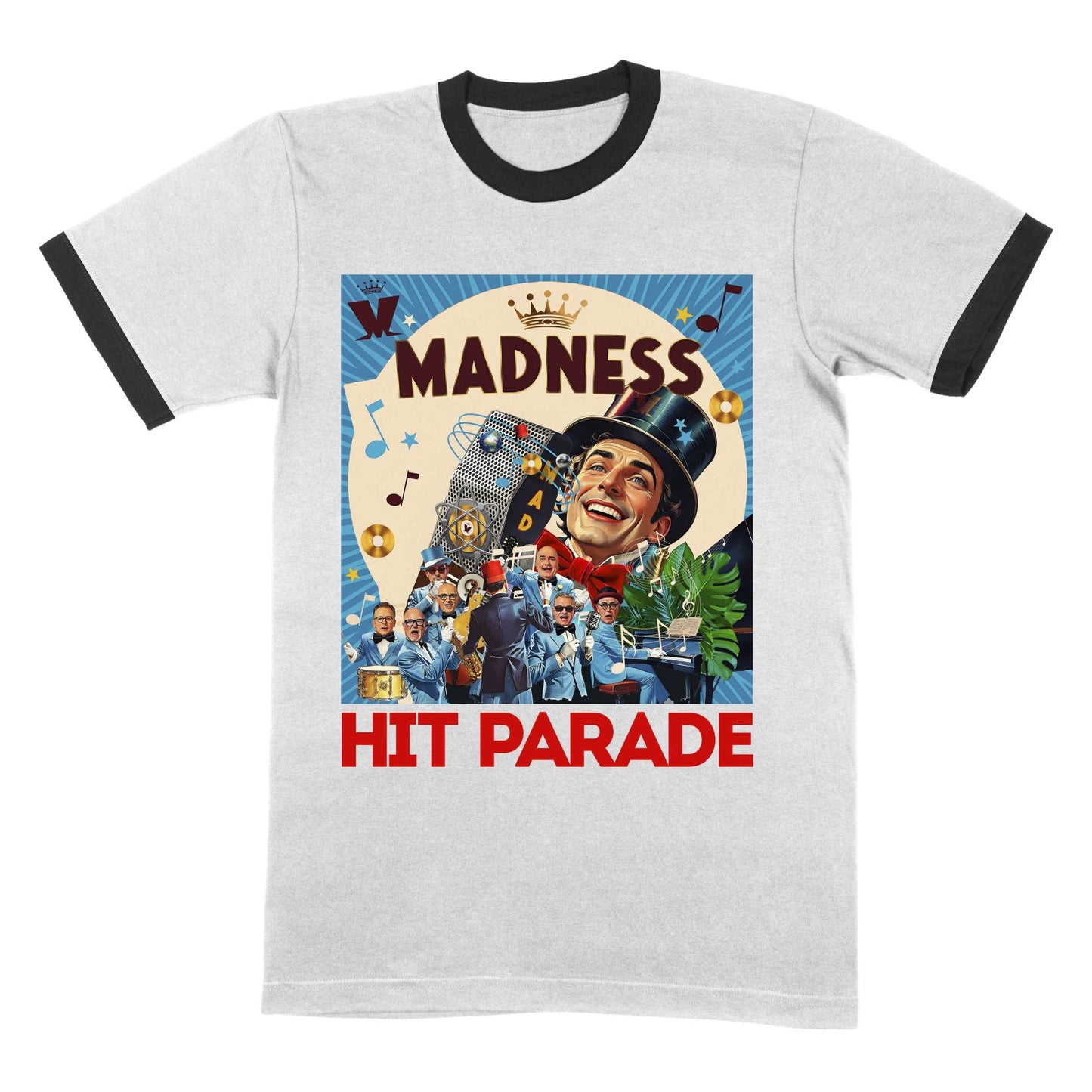 Hit Parade White/Black Ringer T-Shirt