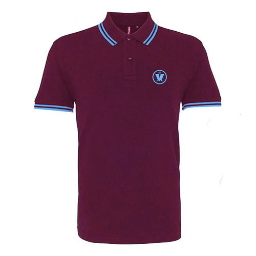 Maroon and Sky Blue M Logo Polo