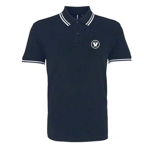 Navy and White M Logo Polo