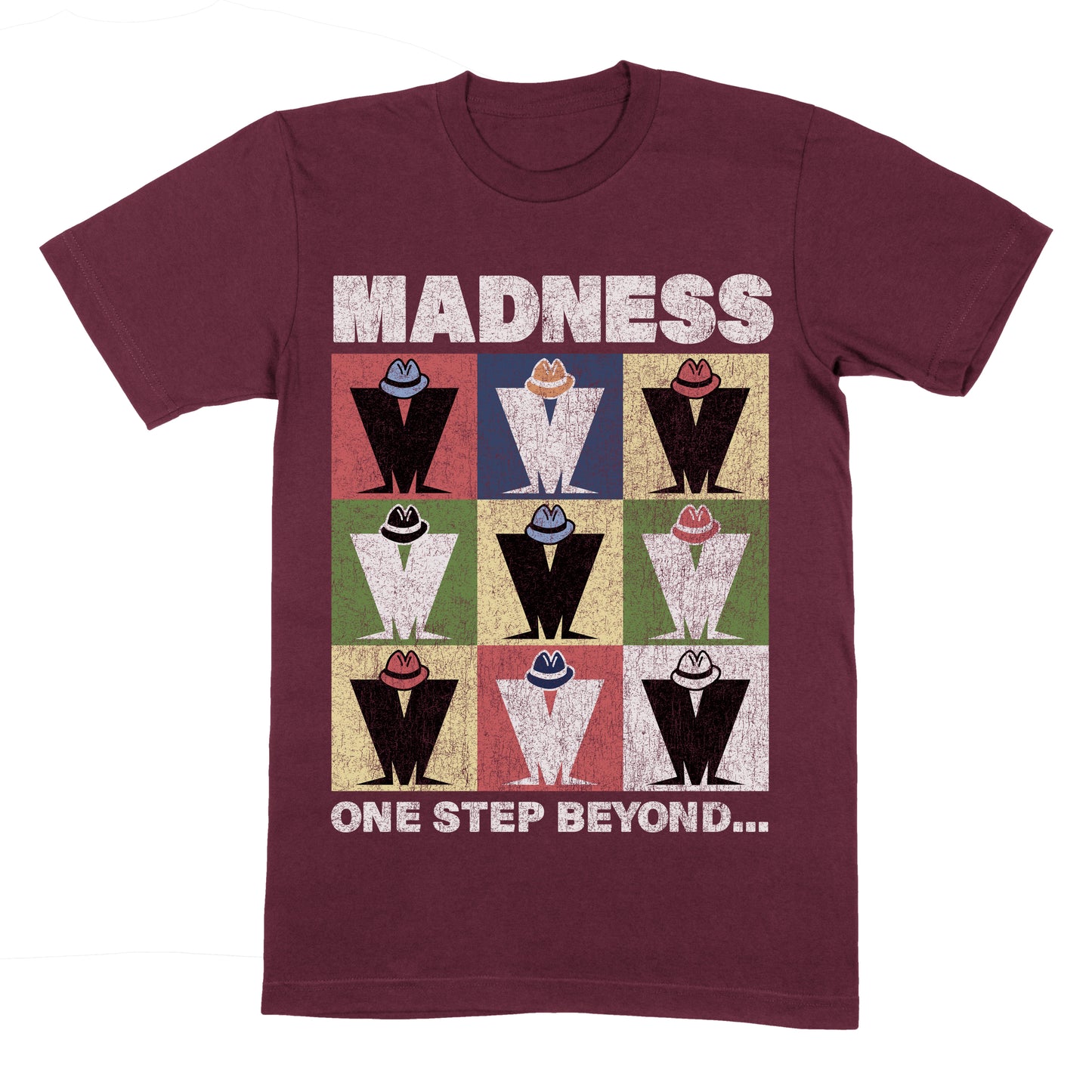 Distressed One Step M T-Shirt Cardinal Red