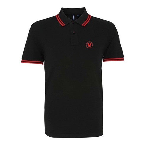 BLACK AND RED M LOGO POLO