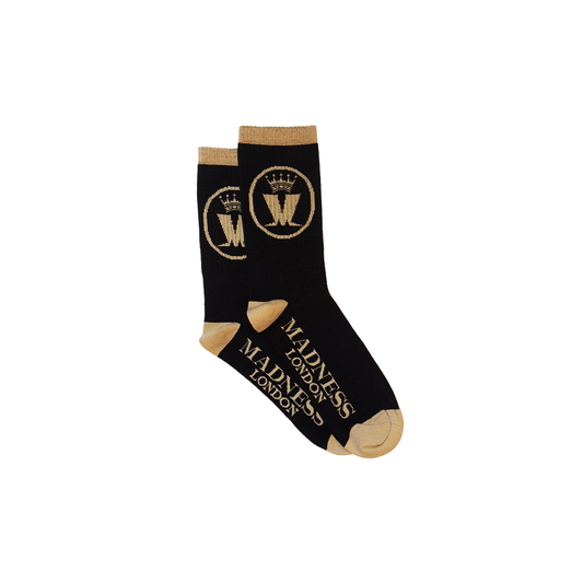 M Logo Black & Gold Socks Twin Pack