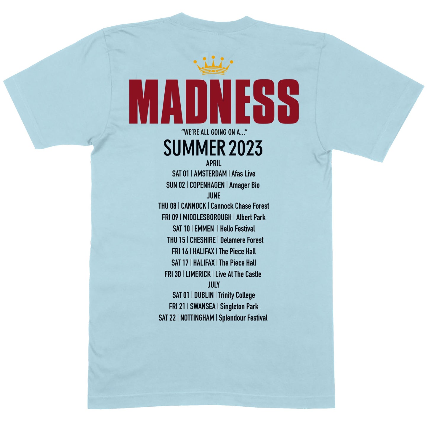 Madness Summer 2023 Splendour Fest T-Shirt Light Blue