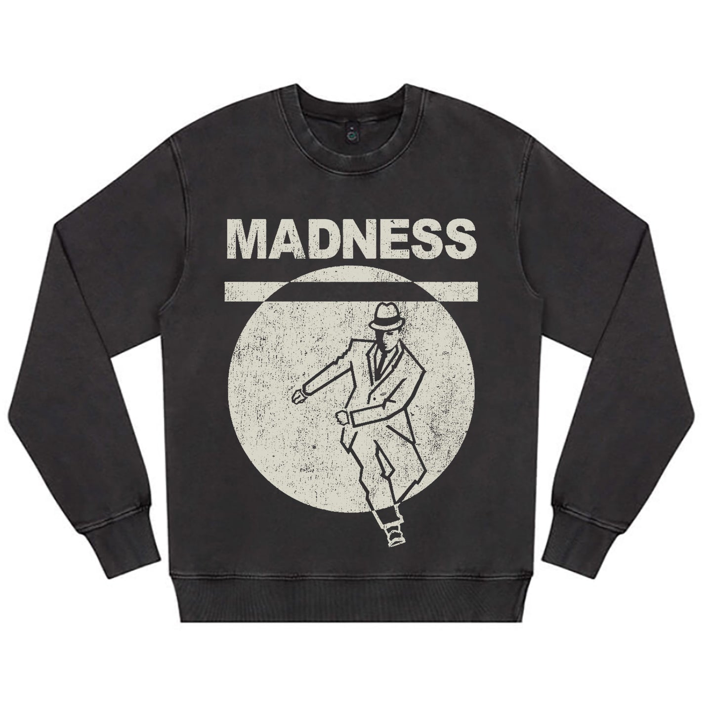 Dancing Man Distressed Black Sweatshirt